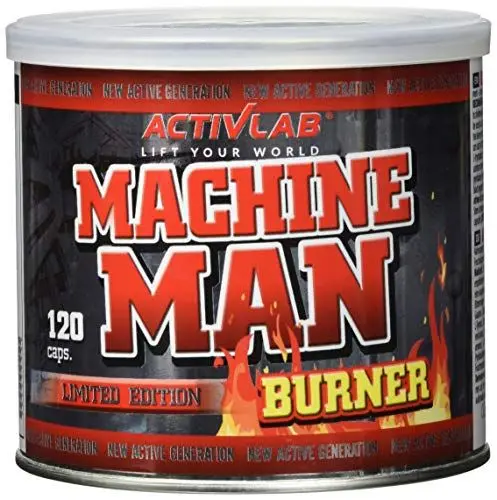 Produktbild: Activlab Machine Man Burner 120 Kapseln - Fatburner ohne Jo-Jo-Effekt - Mit B-Vitaminen, Koffein und L-Carnitin - thermogen und antikatabol - Unterstützt Stoffwechsel und reduziert den Appetit, FOS