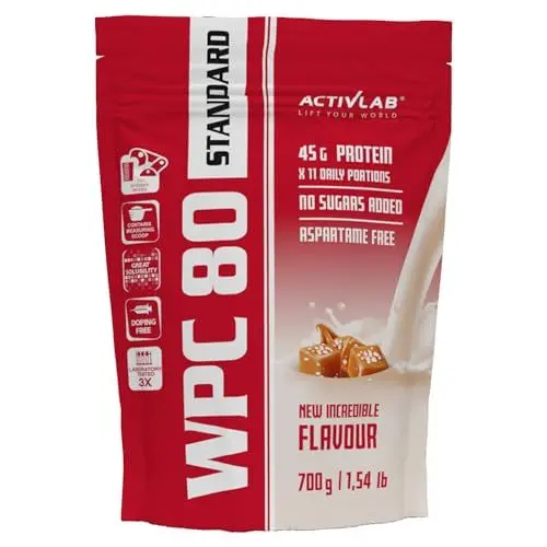 Produktbild: Activlab WPC 80 STANDARD 700g, Proteinpulver, Muskelaufbau, Fettreduktion, Molkenproteinkonzentrat, Effektiver Muskelzuwachs & Regeneration | 73,4g Protein pro 100g, gesalzener Karamell