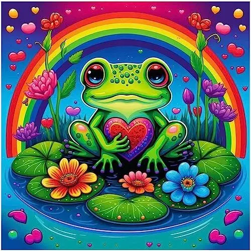 Produktbild: Acudotr Diamond Painting Erwachsene Set, 5D Frosch Diamant Painting Kits Bilder für Erwachsene, DIY Diamant Malerei Diamond Art Kits Set für Wanddekor, 30x30cm