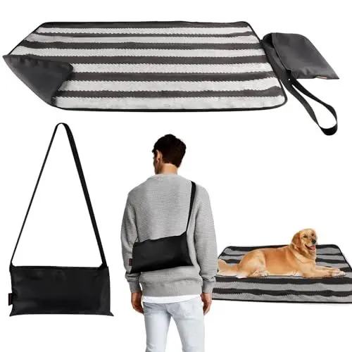 Produktbild: ACUSHLA Faltbare wasserdichte Haustier Decke Camping Decke Hund Katze Mat Wärmende Decke mit Tasche 100 x 70 cm Hundebett Hundematte für Outdoor Innen Große Reisedecke für Haustier