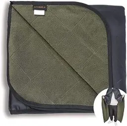 Produktbild: ACUSHLA wasserdichte Fleecedecke, Campingdecke für kaltes Wetter, Outdoor, Strand, Picknick, Stadion, Fußball, Auto, isoliert, Winddicht, sandfest und maschinenwaschbar, 145 x 200 cm, Armeegrün