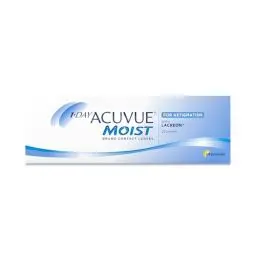 Produktbild: ACUVUE MOIST 1-DAY for Astigmatism Tageslinsen – Tageskontaktlinsen mit 3 dpt, Cyl -1,75, Ach 90 und BC 8.5 – UV Schutz, feuchtigkeitsspendend und Komfortables Tragegefühl – 30 Linsen