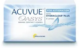 Produktbild: ACUVUE OASYS for Astigmatism Kontaktlinsen – 2-Wochen-Linsen für Tag und Nacht mit -3,75 dpt, Cyl -0,75, Ach 90 & BC 8.6 – UV Schutz, Austrocknungsschutz & Komfortables Tragegefühl – 6 Linsen