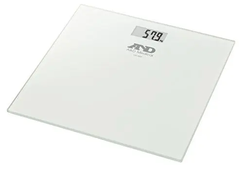 Produktbild: A&D Medical UC-502 Personen-Digitalwaage mit extra großer Stellfläche, Waage mit gut ablesbarem LCD-Display, Personenwaage in extra flachem Design, Körperwaage aus Sicherheitsglas