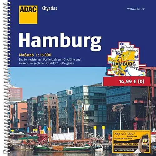 Produktbild: ADAC Cityatlas Hamburg 1:15.000: Straßenregister mit Postleitzahlen. Citypläne und Verkehrslinienpläne. CityPilot. GPS-genau