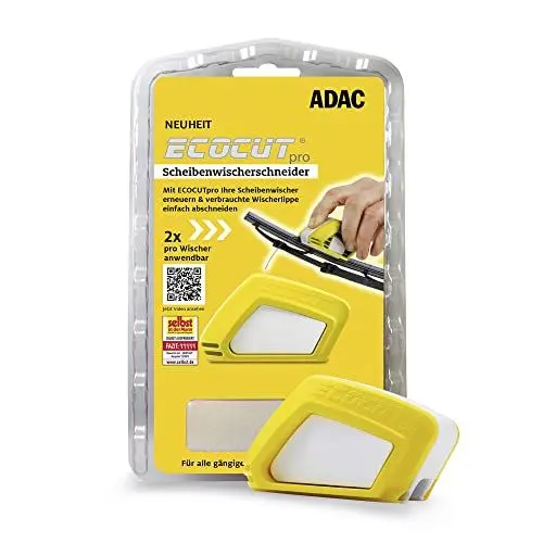 Produktbild: ADAC ECOCUT pro – Scheibenwischer Schneider inkl. Schwamm – Wischblattschneider zum Nachschneiden von allen gängigen Wischerblättern geeignet – Alternative zu Ersatzwischblättern