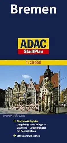 Produktbild: ADAC StadtPlan Bremen 1:20 000: Stadtinfo & Register: Umgebungskarte, Cityplan, Cityguide, Straßenregister mit Postleitzahlen. GPS-genau (ADAC Stadtpläne)