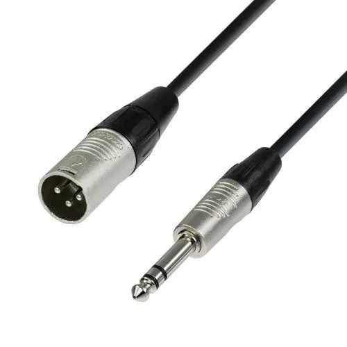 Produktbild: Adam Hall 4 Star Series Mikrofonkabel, Rean XLR männlich auf 6.3mm Stereo Klinke, 0.6m