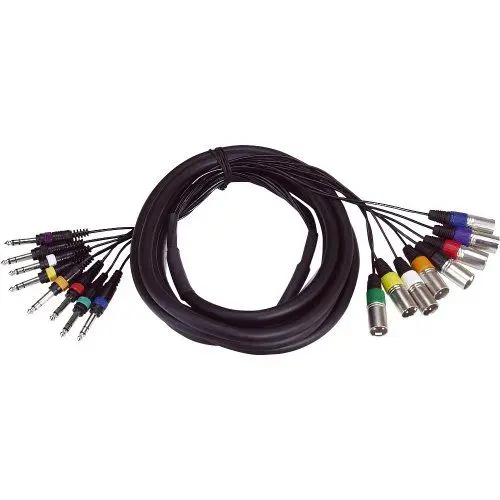 Produktbild: Adam Hall Cables 3 STAR L8 MV 0500 - Studio Loom Kabel, 8x 3-Pol XLR male auf 8x 6,3 mm Klinkenstecker stereo, schwarz, 5m