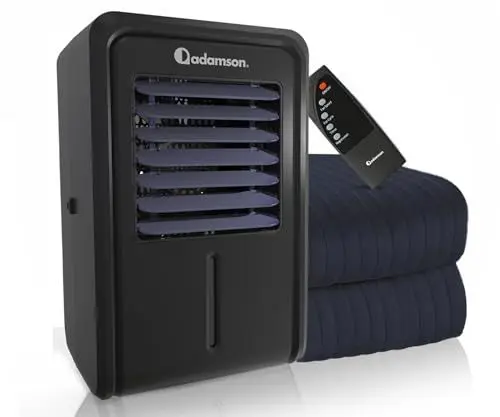 Produktbild: Adamson B10 Bed Cooling System - Twin 190x100 cm - 100% Baumwolle Matratze Kühlung Bett-Pad für Nachtschweiß - Wasser Bett Kühler Ideal für heiße Schläfer - 5-Jahres-Garantie - Marine Blau