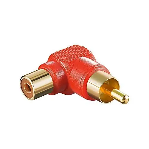 Produktbild: Adapter rot Cinch Stecker auf Kupplung - abgewinkelt