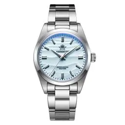 Produktbild: ADDIESDIVE 36mm Einfache Quarzuhr Analoguhren für Herren Blasenspiegelglas Wüste Edelstahlarmband AD2030