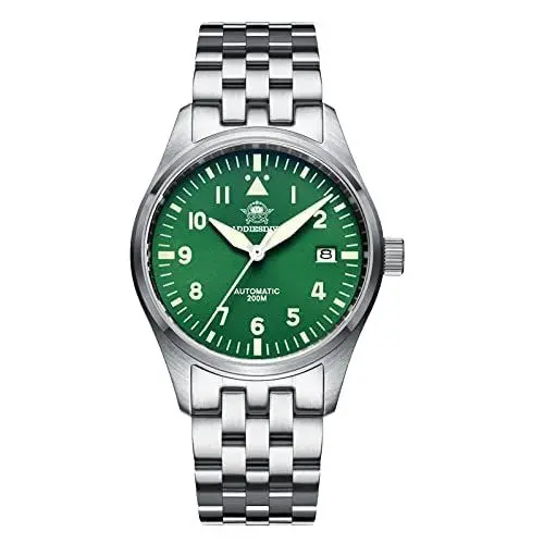 Produktbild: ADDIESDIVE automatikuhren Herren leuchtendanaloge Uhr automatik NH35A Mechanische Uhren Mit Edelstahlarmband - Grün