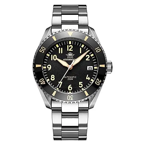 Produktbild: ADDIESDIVE Flieger taucheruhr Herren Automatische Uhr Edelstahlarmband H9