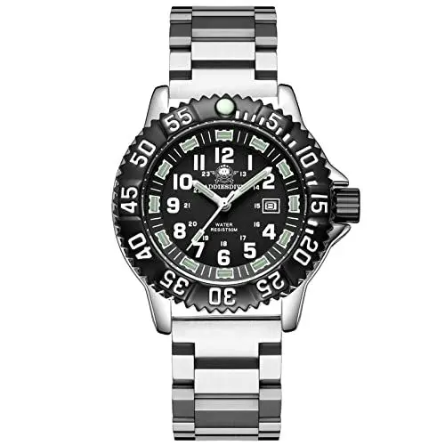 Produktbild: ADDIESDIVE Herren Analog Quarz Uhr mit Edelstahl Armband leuchtende Armbanduhr