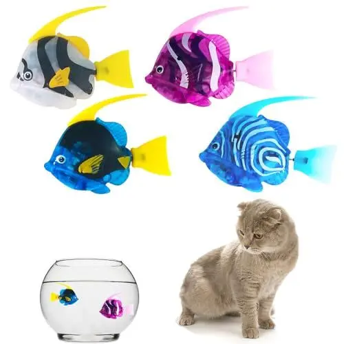 Produktbild: ADDLIVE 4 Stück Elektronische Fisch, Robo Fish, Schwimmende Fische Spielzeug, Roboter Fisch Badewanne, Fisch Badewanne Spielzeug Elektrisch, Wiederverwendbare Schwimmende Roboterfische für Kinder