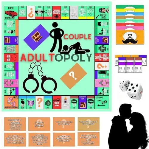 Produktbild: ADDLIVE Adultopoly-Brettspiel, Adultopoly-Brettspiel für Paare, Adultopoly Board Game, Couple Board Game, Monopoly Adult Couple, Brettspiel-Requisiten Zum Aufheizen Der Gefühle für Paare