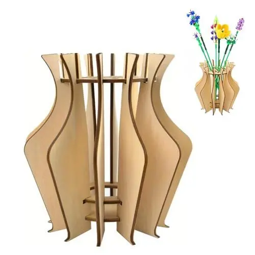Produktbild: ADDLIVE Holzpuzzle-Blumenvase, Holz-Puzzle-Vase, 3D-Blumenstrauß-Blumenvasen-Puzzle aus Holz, Sorgfältig Entworfene Baupuzzles para Dormitorios, Cocinas, Salones, Zonas de Trabajo y Cafeterías
