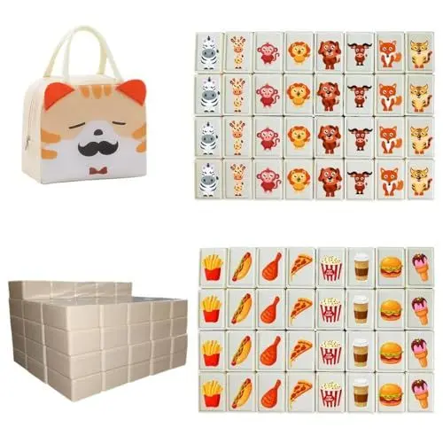 Produktbild: ADDLIVE Seaside Stil Escape Spiel, 65 Blöcke 30mm Seaside Escape Spiel im ABS Plastik Mahjong Stil, Mahjong Spiel Große Steine, Seaside Stil Escape Spiel Legespiel Für Familientreffen Für Schlafsaal