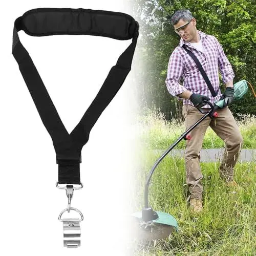 Produktbild: ADDLIVE Tragegurt Motorsense, Nylon Schultergurt,Verstellbare Schulterriemen für Motorsense,Freischneider, Kantenschneider, Einstellbarer Tragegurt Kompatibel, Gartenarbeit Zubehör (Schwarz)