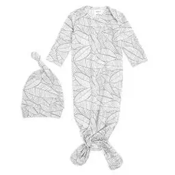 Produktbild: aden + anais Unisex-Baby Knit Set mit geknotetem Kleid Comfort Strickkleid + Mütze, Geschenkset, Zebramuster, Zebra (0-3 Monate), (2er Pack)