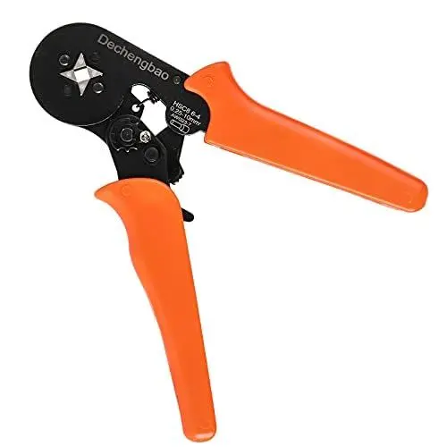Produktbild: Dechengbao Aderendhülsen-Crimpzange, verstellbare Crimpwerkzeuge, verwendet für 0,25–6 mm² (AWG 23–7) Kabelendhülsen, Orange