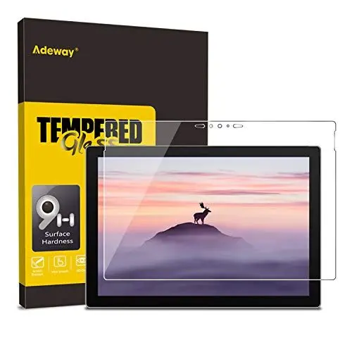 Produktbild: Adeway Displayschutzfolie für Microsoft Surface Pro 7 / Pro 7 Plus - Kompatibel mit robustem Gehäuse, gehärtetem 9H-Glas, kratzfest ， Kompatibel für Surface Pro 7 / Pro 7 Plus 12,3 Zoll (1866 Model)