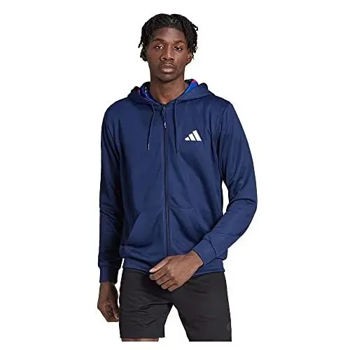 Produktbild: adidas Herren Train Essentials Seasonal Training Full-Zip Jacket, Dark Blue/White, M