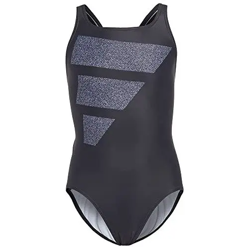 Produktbild: adidas Mädchen Big Bars Logo Swimsuit, Black/Silver Violet/White, 3-4 Years