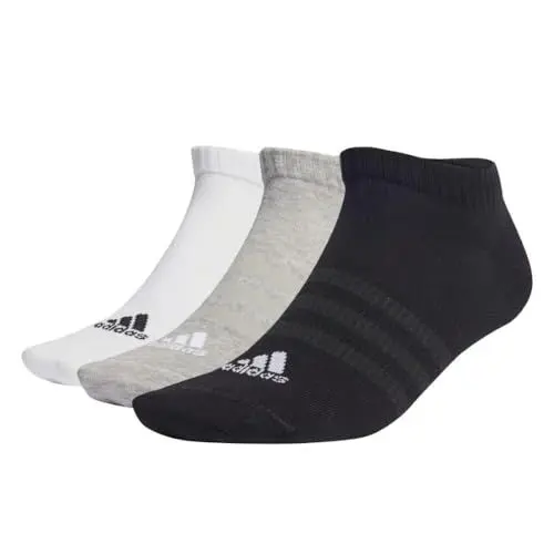 Produktbild: adidas Unisex Cushioned Low-Cut Socks 3 Pairs, Medium Grey Heather / White / Black, 6.5-8
