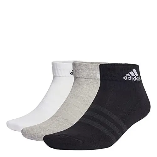 Produktbild: adidas Unisex Cushioned Sportswear Ankle Socks 6 Pairs, Medium Grey Heather/White/Black, 8.5-10