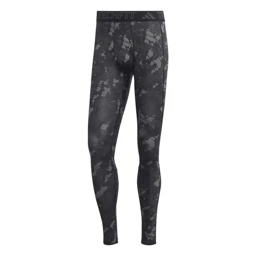 Produktbild: adidas Herren Techfit Allover Print Training Tights, Black/Black, XXL