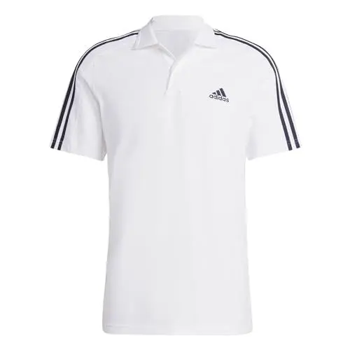 Produktbild: adidas Herren Essentials Piqué Embroidered Small Logo 3-Stripes Polo Shirt, White/Black, XL