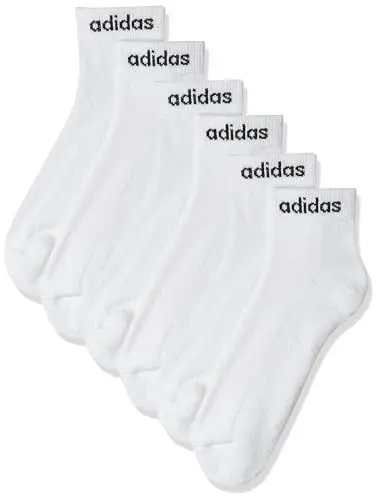 Produktbild: adidas Unisex Linear Ankle Cushioned Socks 3 Pairs, White / Black, 4.5-6