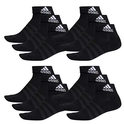 Produktbild: adidas Ankle/Quarter Socken Unisex Kurzsocke Knöchelsocke 12 Paar, Farbe:Black, Socken & Strümpfe:43-45