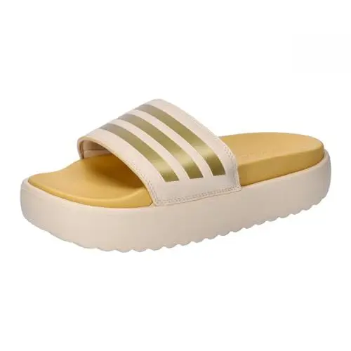 Produktbild: adidas Damen Adilette Platform Slides, crystal sand/gold met/semi spark, 43 EU