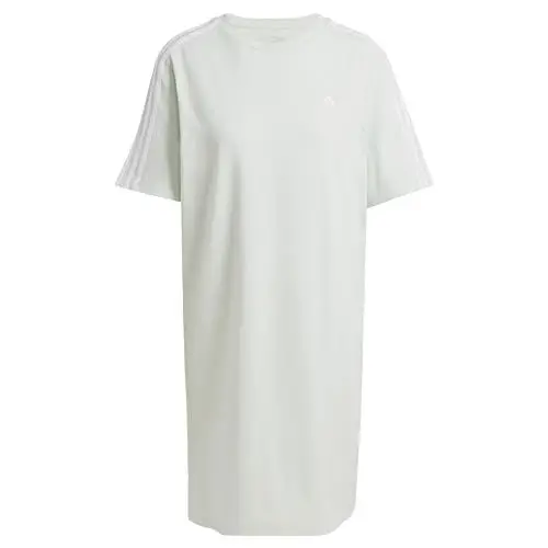 Produktbild: adidas Damen Essentials 3-Stripes Single Jersey Boyfriend Tee Dress, Linen Green F22, S