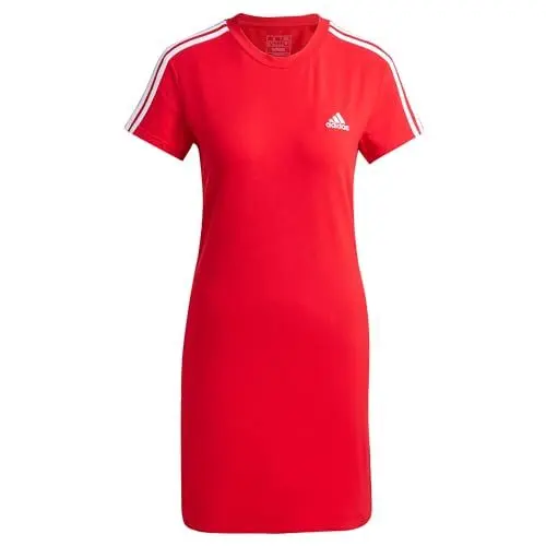 Produktbild: adidas Damen Essentials 3-Stripes Single Jersey Fitted Tee Dress, Better Scarlet S23, S
