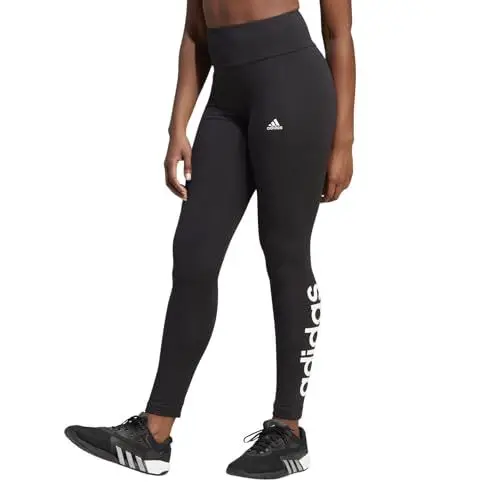 Produktbild: adidas Damen Essentials High-Waisted Logo Leggings, Black / White, S