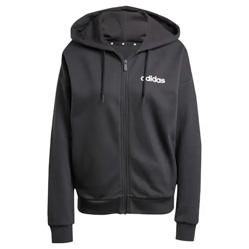 Produktbild: adidas Damen Essentials LINEAR Full Zip French Terry Hoodie, Black/White, XS