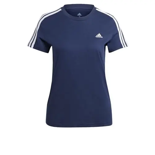 Produktbild: adidas Damen Essentials Slim 3-Stripes Tee, Legend Ink/White, L