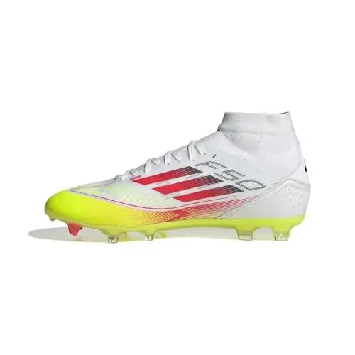 Produktbild: adidas Damen F50 League Mid Football Boots FG/MG Women Fußballschuhe, Cloud White/Lucid Red/Solar Yellow