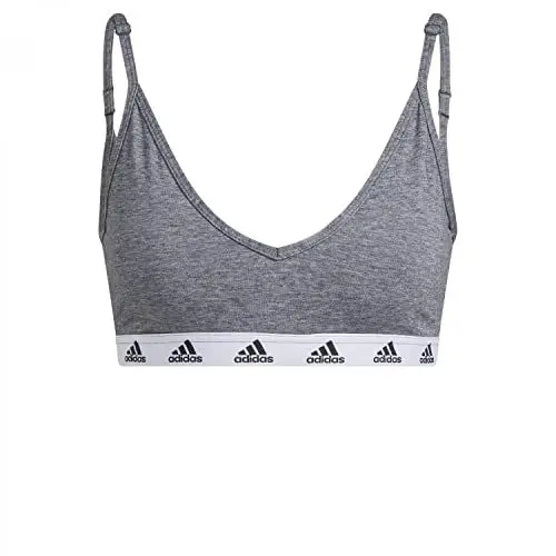 Produktbild: adidas Damen Leichter Halt Sports-BH, Dark Grey Heather/Black, XS