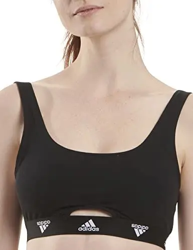 Produktbild: adidas Damen Scoop Bralette-Sport Active Comfort Cotton Bustier, 000 Black, XXL