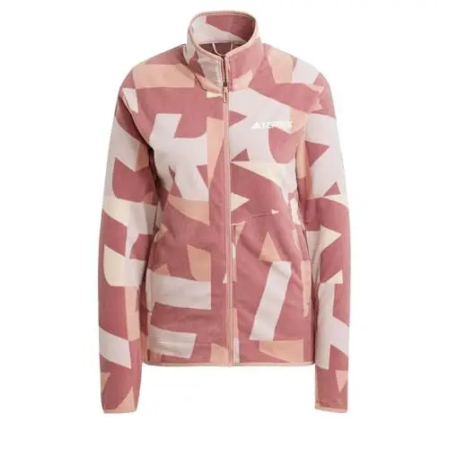 Produktbild: adidas Damen Terrex Multi Printed Full Zip Fleece Jacket, Wonder Beige/Burgundy, S