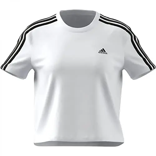 Produktbild: adidas Damen W 3s Cro T Shirt, Weiß Schwarz, L EU