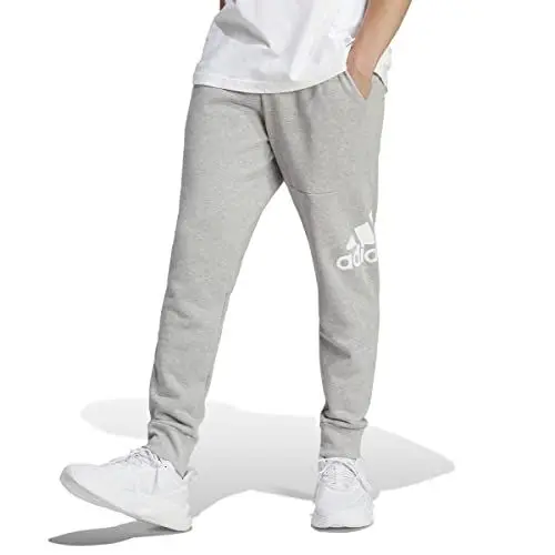 Produktbild: adidas Herren Essentials French Terry Tapered Cuff Logo Pants, Medium Grey Heather, S