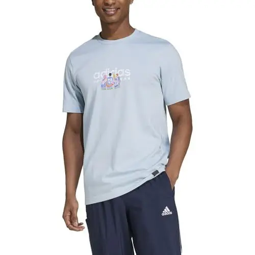 Produktbild: adidas Herren Codes LINEAR Graphic Tee, Wonder Blue, S