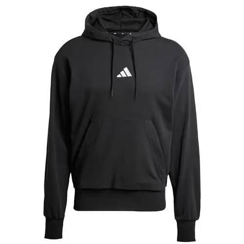 Produktbild: adidas Herren Essentials FEELCOZY French Terry Hoodie, Black/White, L