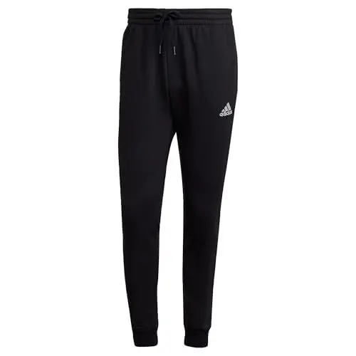 Produktbild: adidas Herren Essentials Fleece Regular Tapered Pants, Black / White, L